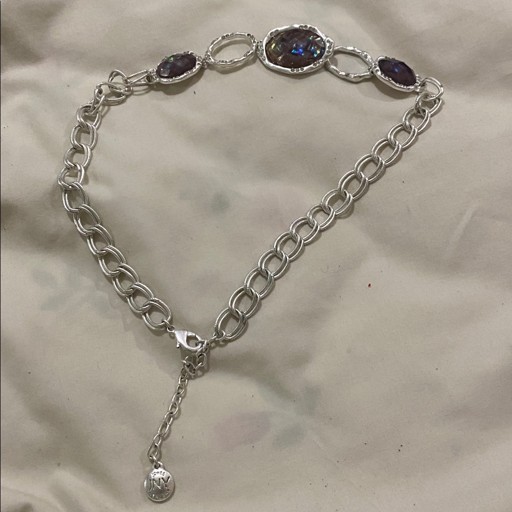 Jones New York Silver And Purple Necklace